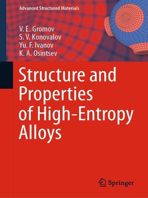 cover image of Structure and Properties of High-Entropy Alloys